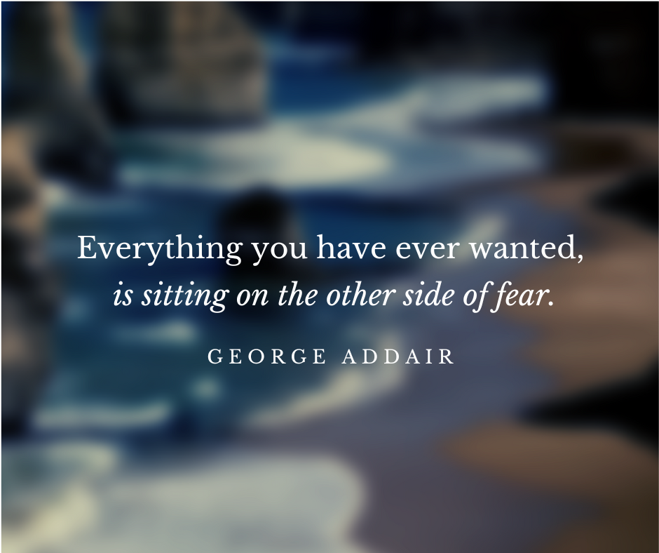 Everything you have ever wanted, 
is sitting on the other side of fear.  - George Addair